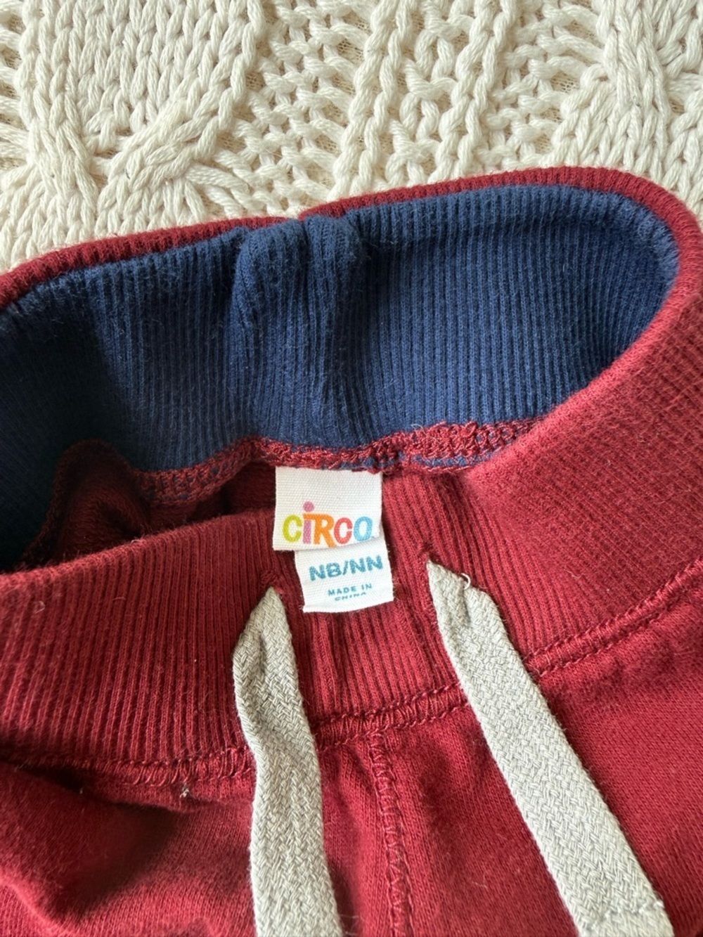 Circo Maroon Baby Jogger Shorts with Navy Waistband Newborn - Picture 2 of 3